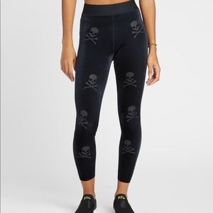Soul Cycle x Ultracor Black Velvet Skull Leggings